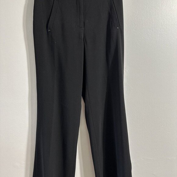 Jamie Sadock Black Golf Women's Mid-Rise Flat-Front Wide Leg Pants Pockets Sz 2‎ - Picture 2 of 7